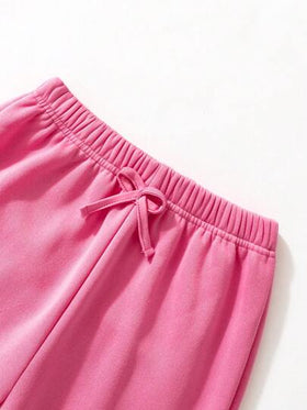 SHEIN مجموعة قميص رياضي بأكمام قصيرة وبنطلون طويل وسروال قصير لفتاة صغيرة، 3 قطع، متعدد الألوان