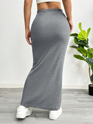 EZwear تنورة ضيقة مصنوعة من الأقمشة المحبوكة باللون الأسود ذات طول حتى الركبة، ملابس رمضان