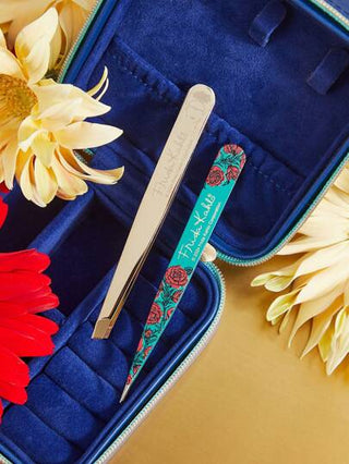 Frida Kahlo X SHEIN مجموعة شكّاكات حواجب بتصميم الزهور قطعتان، هدية