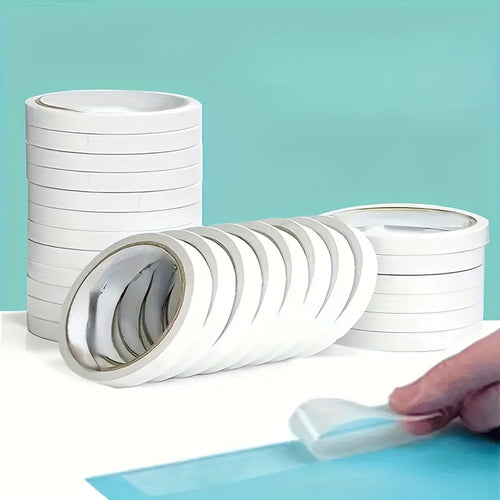 10 لفات من الشريط الشفاف مزدوج الجوانب DIY - لاصق قوي للمكتب، والمدرسة، والأعمال اليدوية، وسجلات القصاصات، والفنون، والحرف اليدوية، والبطاقات، والهدايا