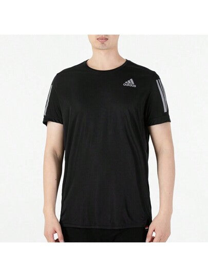 Adidas تي شيرت تيشيرت رياضي قصير الأكمام موضة الحبيب ، طراز صيف 2024 الجديد، بياقة مستديرة للركض والتدريب الرياضي H58591