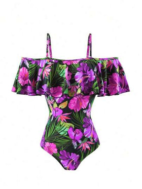 Swim Lushoire مايوه نسائي مكون من قطعة واحدة (طباعة عشوائية) - حقوق النشر مشتراة