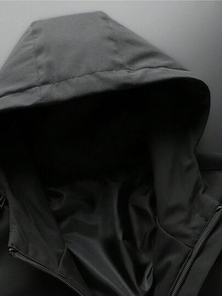 معطف رجالي مزود بسحاب وسحاب للرأس بدون تي شيرت، للخريف