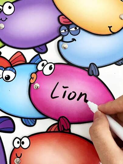 ألعاب صيد مغناطيسية قابلة للمسح للأطفال، تعليم مونتيسوري، بطاقات مكتوبة قابلة للإعادة الكتابة، لوحة للتعلم والتعليم، ألغاز وألعاب DIY، للمكتب والمدرسة والرسم والطلاب والأقلام والقرطاسية والأولاد والبنات والمستلزمات المدرسية