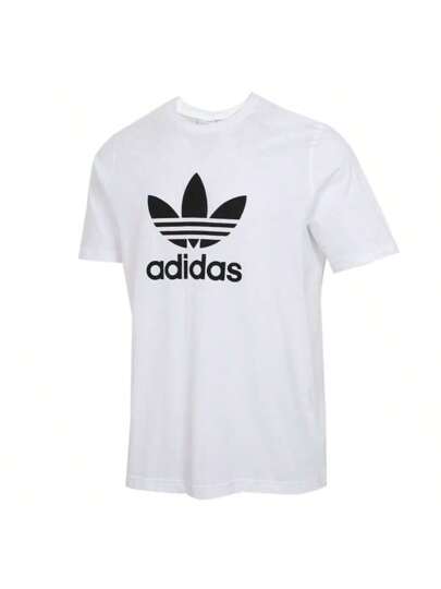 Adidas Originals تي شيرت رجالي رياضي صيفي جديد من نوع "كلوفر" قصير الأكمام، من قماش قابل للتنفس، بتصميم عادي