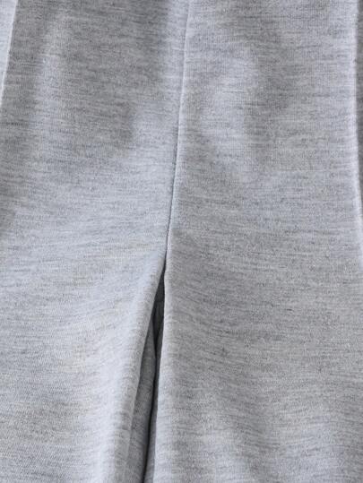 SHEIN Genkimix Kids بنطال رياضي يومي صلب مع خصر مرن للفتاة الصغيرة