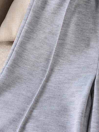 SHEIN Genkimix Kids بنطال رياضي يومي صلب مع خصر مرن للفتاة الصغيرة