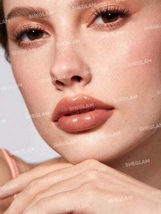 SHEGLAM ملمع شفاه Power Bouquet-ملمع شفاه مرطب ملون لامع بلون بني فاتح مع زيت شفاه غير لاصق لإصلاح الشفاه وخلاصة عباد الشمس للعناية بالشفاه ومناسبات وعيد الميلاد والشتاء وبني ملمع الشفاه عيد الأب التخرج عيد الميلاد العطلة الربيع الصيف Y2K فاخر أزياء...