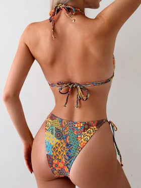 Swim Vcay بدلة سباحة للنساء, مجموعة بيكيني، طباعة عشوائية، قطعتان، اشتريت حقوق النشر، شاطئ صيفي