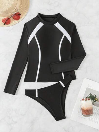 طقم تانكيني حريمي Swim SPRTY مجموعة تانكيني رياضية متباينة الألوان لشاطئ الصيف