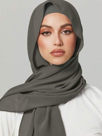 مجموعة وشاح ومطرزة للنساء 2 قطعة، قبعة كاجوال عملية لجميع الملابس، حجاب ، اكسسوار عباءة مع بطانة مطاطية، وشاح شيفون ،إكسسوارات عادية للنساء