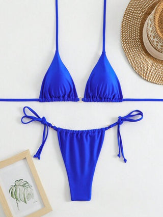 Swim Basics نساء مجموعة بيكيني تهتز بلون سادة وشريط للعطلات, مجموعة بيكيني مثيرة، شاطئ الصيف