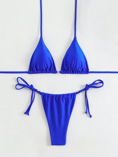 Swim Basics نساء مجموعة بيكيني تهتز بلون سادة وشريط للعطلات, مجموعة بيكيني مثيرة، شاطئ الصيف