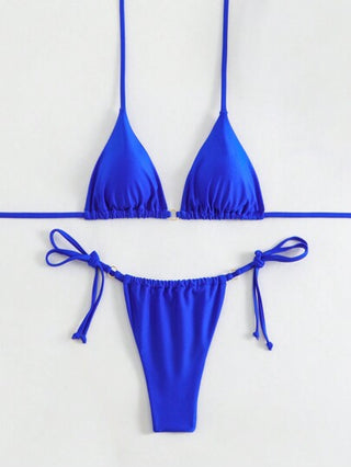 Swim Basics نساء مجموعة بيكيني تهتز بلون سادة وشريط للعطلات, مجموعة بيكيني مثيرة، شاطئ الصيف