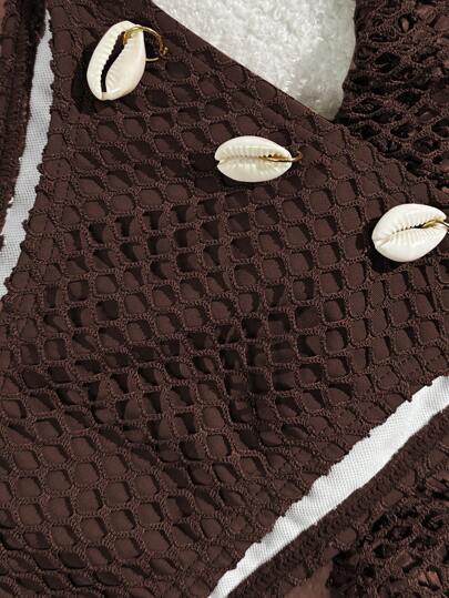SHEIN Swim مجموعة بكيني جذابة مكونة من برو و سروال سباحة بلون سادة و ربطة عنق للنساء مع تنورة غطاء جذابة، 3 قطع، ملابس السباحة الصيفية للشاطئ