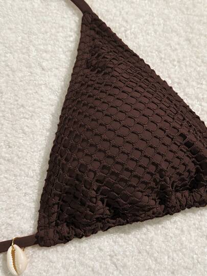 SHEIN Swim مجموعة بكيني جذابة مكونة من برو و سروال سباحة بلون سادة و ربطة عنق للنساء مع تنورة غطاء جذابة، 3 قطع، ملابس السباحة الصيفية للشاطئ