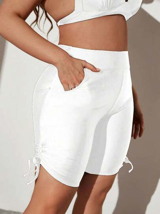 SHEIN Swim Curve قاع ملابس السباحة النسائية للمقاسات الكبيرة بتصميم جاكيت رفيع يساعد على التخسيس