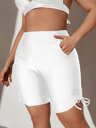 SHEIN Swim Curve قاع ملابس السباحة النسائية للمقاسات الكبيرة بتصميم جاكيت رفيع يساعد على التخسيس