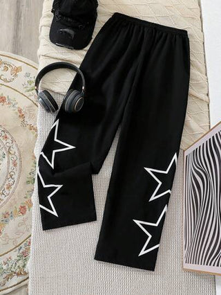 SHEIN سروال مستقيم منسوج على الطراز الشارعي العرضي للفتى المراهق