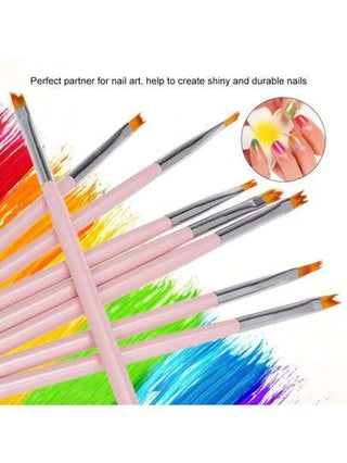 طقم فرش الأظافر 8قطع, أدوات تصميم فن الأظافر, فرشاة جل بناء الأظافر, قلم رسم أكريليك احترافي للأظافر, فرشاة فن الأظافر للعناية بالأظافر في صالون المنزل