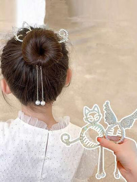 مشبك شعر بتصميم دجاجة جميلة مع تسريحة ذيل الحصان مع براقة كاذبة وحامل , اكسسوارات شعر الأميرة , هدية عيد ميلاد أو مهرجان