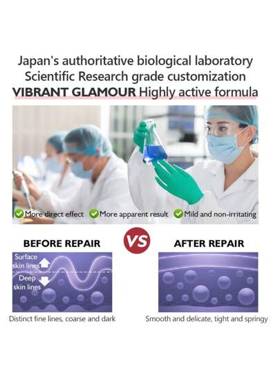 مجموعة VIBRANT GLAMOUR المعتمدة من FDA للعناية بالبشرة يتضمن: كريم الوجه والسيروم الوجه VA لمحاربة تقدم سن البشرة وتفتيحها وتجديدها وتقليل تجاعيد الوجه والخطوط الدقيقة وتلاشي البقع الداكنة ومنع ميلان إرهاق البشرة، عبوة تحتوي على قطعتين