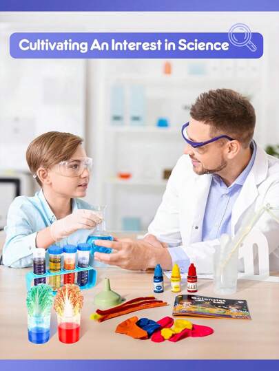 طقم تجارب علمية 48 في 1، طقم تجارب علمية DIY STEM، ألعاب تعليمية للأولاد والبنات من عمر 6 إلى 11 سنة، ألعاب علمية، حفلة علمية، فيزياء علمية، طقم أعمال يدوية، مجهر محمول، علوم للأطفال