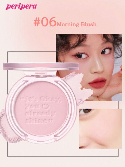 Peripera بليت أحمر خدود بيريبيرا الكوري الفردي، بودرة أحمر خدود ماتي، ملمس ناعم، لا تتكتل، طويل الأمد، بليت مكياج متعدد الاستخدامات، مكياج عاري، مكياج الوجه، مكياج كوري، 4.2 جرام