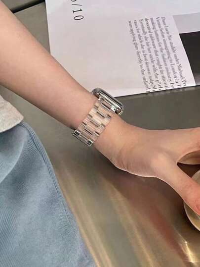 1 حزام ساعة شفاف صغير مصنوع من الراتنج متوافق مع ساعة أبل، مزايا رفيع، مقاوم للماء، وشفاف، مناسب لأحزمة ساعة أبل سلسلة Ultra9/2، سلسلة 8/7/6/5/43/2/1، والمقاسات 40/41/38 مم و44/45/42/49 مم، اكسسوارات ساعات ذكية بجودة جيدة وبأسعار معقولة، شامل أداة فك مجان