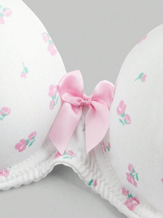 ROMWE Kawaii طقم ملابس داخلية للنساء تشمل صدرية بحمالات وسروال من طراز "هيميكاجي" بنمط الوردة الرومانسي والفراشة، لمنظر طازج