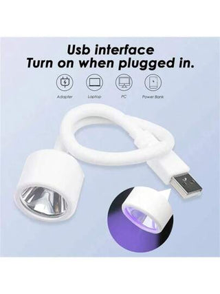 مصباح تصلب ظفيرة الأظافر ميني مرن بالأشعة فوق البنفسجية LED بمنفذ USB لتسريع جفاف ملمع طلاء الأظافر جل أداة للمانيكير