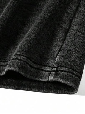 ROMWE MEN Casual شورت كاجوال أنيق بخصر رباط أحادي اللون للرجال، المدرسة