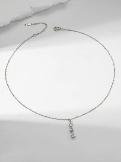 MESTILO قلادة نحاسية بسيطة وأنيقة مع قلادة قطرة مرصعة دقيقة، سلسلة ياقة غير متناظرة من الفولاذ التيتاني بشكل قلب، هدية عيد الأم ، الأم، عيد الأم