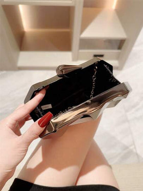 حقيبة سهرة مصممة بشكل فريد بأجهزة معدنية واحدة، حقيبة سلسلة سهرة من الأمتعة المميزة للحفلات والأعراس