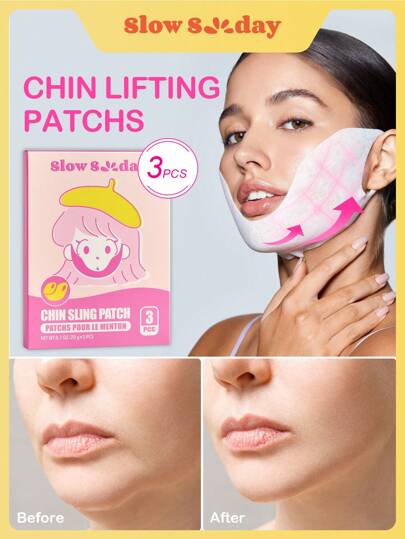 رقعة الذقن SlowSunday 3 PCS، وجه على شكل حرف V، رفع وتثبيت، لخريف/الخريف، K Beauty، ليوم الحب، هدية عيد الحب، هدية عيد الحب، لرمضان تجمعات مهرجان رمضان