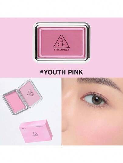 3CE بلاشر TAKE FACE #Youth Pink 4.5 جرام بنهاية مخملية - بلاشر قابل للمزج بسهولة، ملمس مسحوق حريري، سهل الاستخدام، لا يتكتل، يخلق نهاية طبيعية شبيهة بالبشرة، لون ناعم، طويل الأمد ومقاوم للبقع | مكياج كوري، مستحضرات تجميل كورية، طقم هدايا، 4.5 جرام/0.16 أو