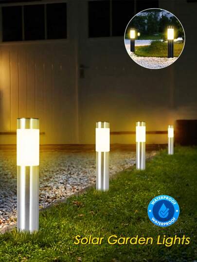 أضواء الممر الشمسية للحديقة 1/2 عبوة، إضاءة LED خارجية دبوس أرضي للحديقة، الممرات، العشب، الفناء
