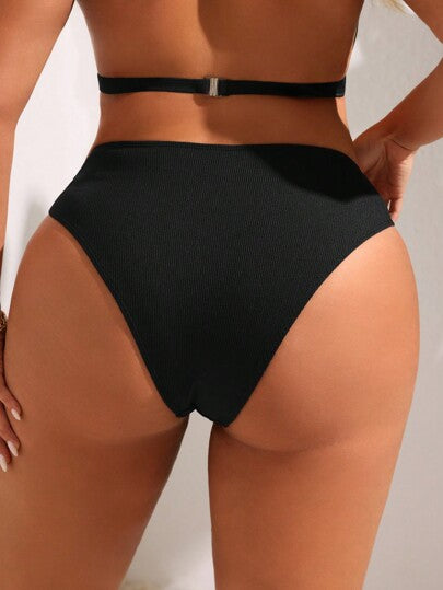 Swim SXY المقاس الزائد: قاع السباحة لون سادة، إبزيم حلقي بدائرة بسيطة ويناسب الشاطئ والعطلة