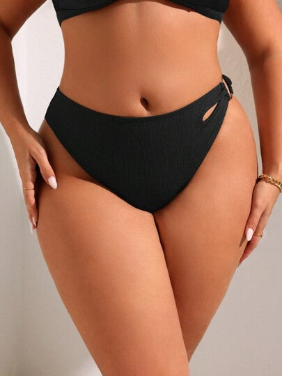 Swim SXY المقاس الزائد: قاع السباحة لون سادة، إبزيم حلقي بدائرة بسيطة ويناسب الشاطئ والعطلة