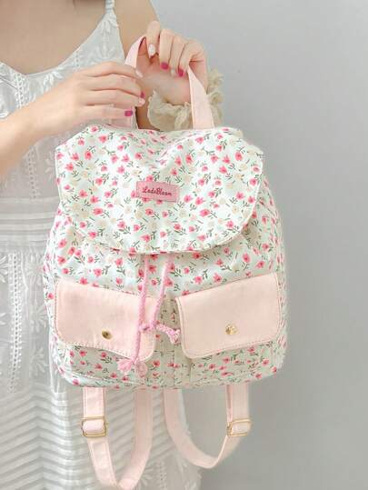 حقيبة Floral Bliss سعة كبيرة، حقيبة ظهر من الكانفاس الأنيقة والمتعددة الأغراض، حقيبة كتف، حقيبة مدرسية، محمولة، مع حجرة للكمبيوتر المحمول، سعة كبيرة، لفتيات المراهقات والنساء وطالبات الكلية والمدرسة والمدرسة الثانوية والهواء الطلق والسفر والنشاطات والمدرس