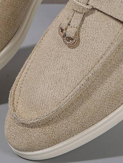 حذاء مريح من القماش للنساء من الحجم الزائد بنمط لوفرز، نعل مسطح عادي يناسب معسكر البني، حذاء قاعدة ناعمة بلون صلب مريح