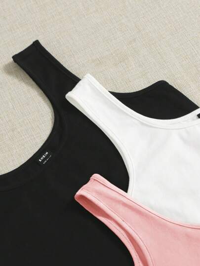 EZwear 3 أجزاء من القمصان الصلبة بدون أكمام مناسبة لفصل الصيف