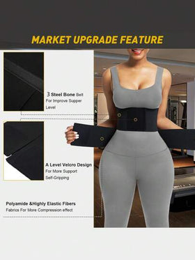 حزام مخصر قابل للتعديل من 3 طبقات، حزام تصميم الخصر للرجال والنساء، مقاس XS-XXXL، حزام تمرين الخصر مناسب للتمرين في المنزل والرياضة والمشي