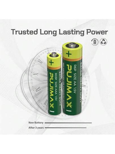 مجموعة بطاريات كربونية AA + AAA PUJIMAX، عدد 80/40، مناسبة لجهاز التحكم عن بعد، ساعة تنبيه، جرس الباب، موقد الغاز، سخان الماء، مفاتيح السيارة، وحدة التحكم في الألعاب، الكشاف، أداء عالي، متينة وطويلة الأمد [بطارية غير قابلة للشحن، لا يتم شحنها]