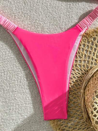 Bikinx طقم ملابس سباحة للنساء بألوان متضادة بسيطة للصيف