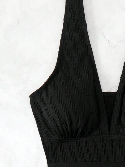 طقم تانكيني حريمي Swim طقم ملابس السباحة تانكيني للنساء بطبقة شبكية ذو رقبة على شكل حرف V، للصيف والشاطئ، عطلة، أنيق