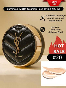 Yves Saint Laurent وحدة YSL [ميني] وسادة إنكر دو بو لومينوس ماتي أساس وسادة #20 5 جرام / ملمس كريمي ، تغطية عالية ، مكياج طويل الأمد. / أساس وسادة ماتي طويل الأمد لمدة 24 ساعة مع فوائد العناية بالبشرة.