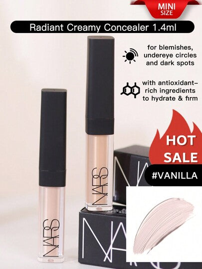 Nars [ميني] مخفي ناعم وبراق 1.4 مل برائحة الفانيليا، صيغة متعددة الوظائف تغطي البقع فوراً، تخفي الهالات السوداء وآثار التعب. مسحوق معدني مشتت للضوء يقلل من ظهور الخطوط الدقيقة والتجاعيد.