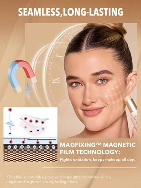 SHEGLAM كريم أساس Skin Magnet عالي التغطية-لوزي يدوم طويلاً خالٍ من المسام خالٍ من العيوب سهل الاستخدام بتغطية كاملة لجميع أنواع البشرة لا يتلاشى مقاوم للعرق خفيف الوزن لم يتم اختباره على الحيوانات ناعم بلمسة نهائية طبيعية تشبه البشرة كريم أساس قابل لل...