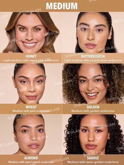 SHEGLAM كريم أساس Skin Magnet عالي التغطية-لوزي يدوم طويلاً خالٍ من المسام خالٍ من العيوب سهل الاستخدام بتغطية كاملة لجميع أنواع البشرة لا يتلاشى مقاوم للعرق خفيف الوزن لم يتم اختباره على الحيوانات ناعم بلمسة نهائية طبيعية تشبه البشرة كريم أساس قابل لل...